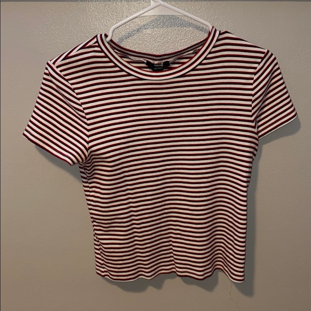Striped tee.